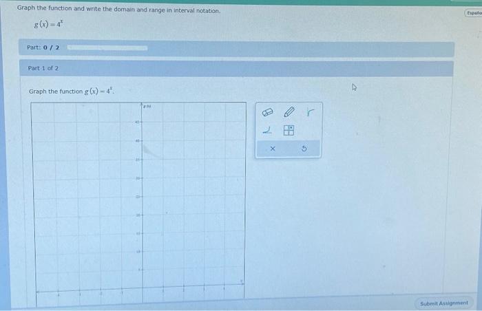 Solved Graph the function and write the domain and range in | Chegg.com