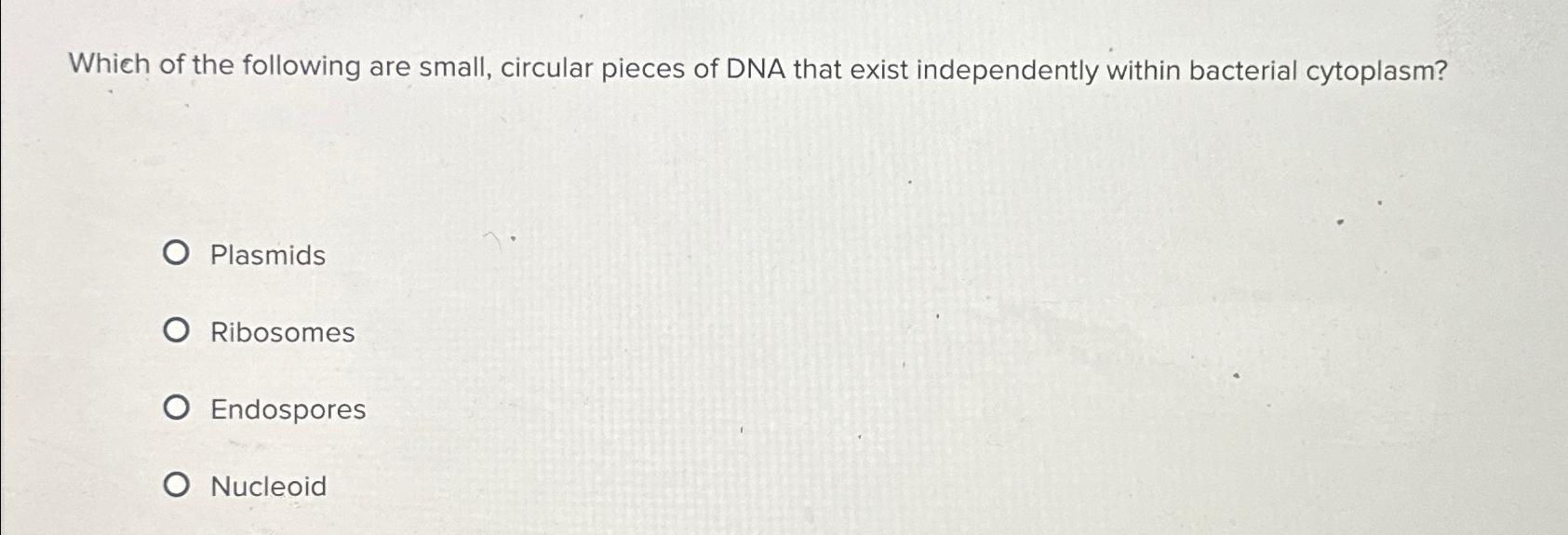 Solved Which of the following are small, circular pieces of | Chegg.com