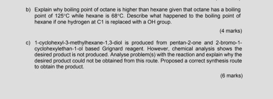 Solved Explain Why Boiling Point Of Octane Is Higher Than | Chegg.Com