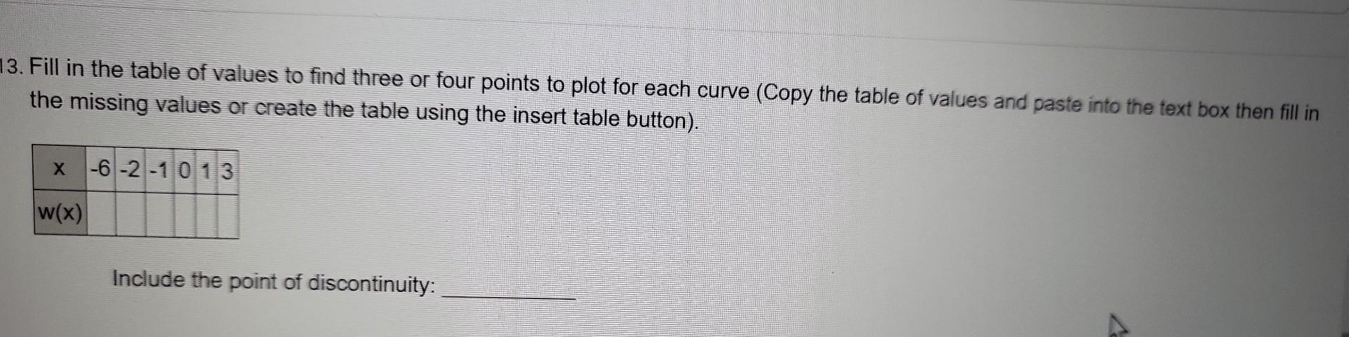 Solved 3. Fill in the table of values to find three or four | Chegg.com