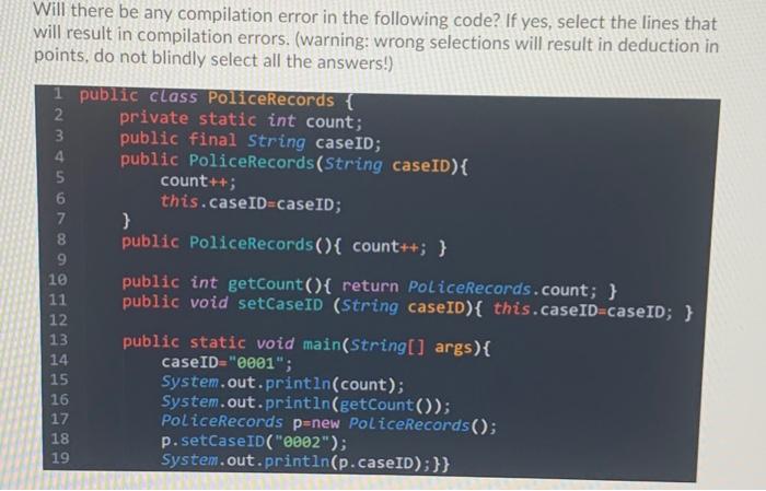 Solved Will there be any compilation error in the following | Chegg.com