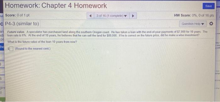 Solved Homework: Chapter 4 Homework Save Score: 0 of 1 pt 3 | Chegg.com