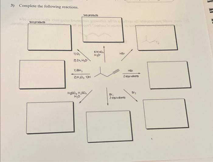 Solved 3) Complete The Following Reactions. | Chegg.com