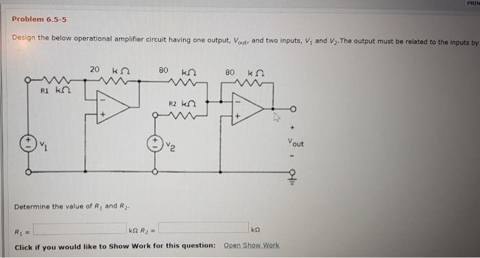 Solved Problem 6.5-5 Design the below operational amplifier | Chegg.com
