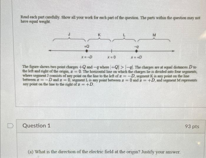 Solved Read each part carefully. Show all your work for each | Chegg.com