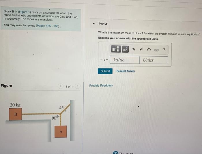 Solved Block B in (Figure 1) rests on a surface for which | Chegg.com