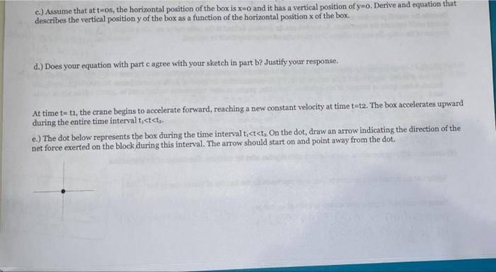 Solved c.) Assume that at t-os, the horizontal position of | Chegg.com
