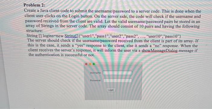 Solved Problem 2: Create a Java client code to submit the | Chegg.com