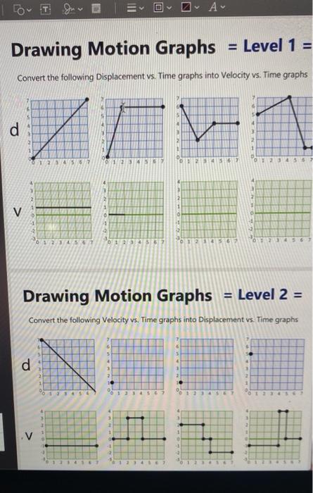 Solved III • Au Drawing Motion Graphs = Level 1 = Convert | Chegg.com