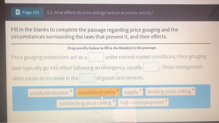 Solved E Page 195 6 2 What Effects Do Price Ceilings Hav