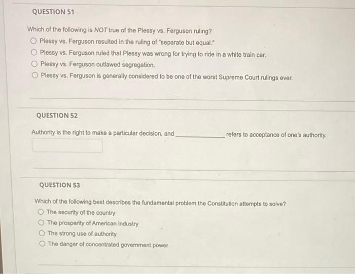 Plessy v clearance ferguson ruling