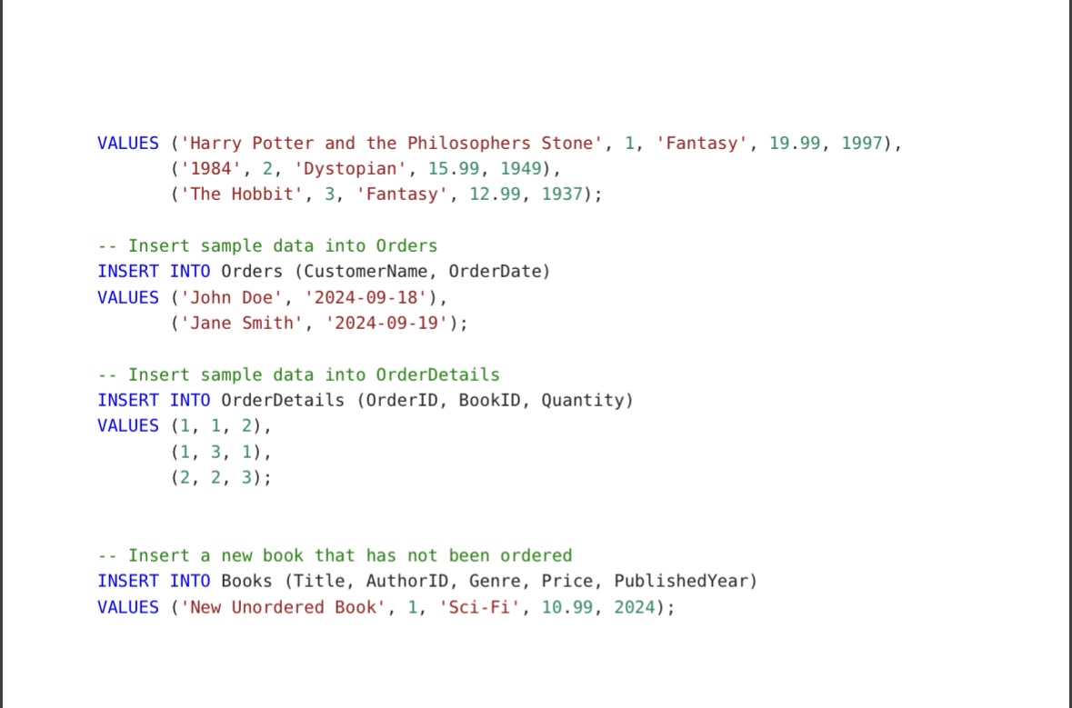 Solved Using the provided Bookstore database, complete the | Chegg.com