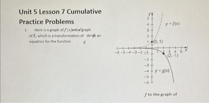 Solved 5 4 + Unit 5 Lesson 7 Cumulative Practice Problems | Chegg.com