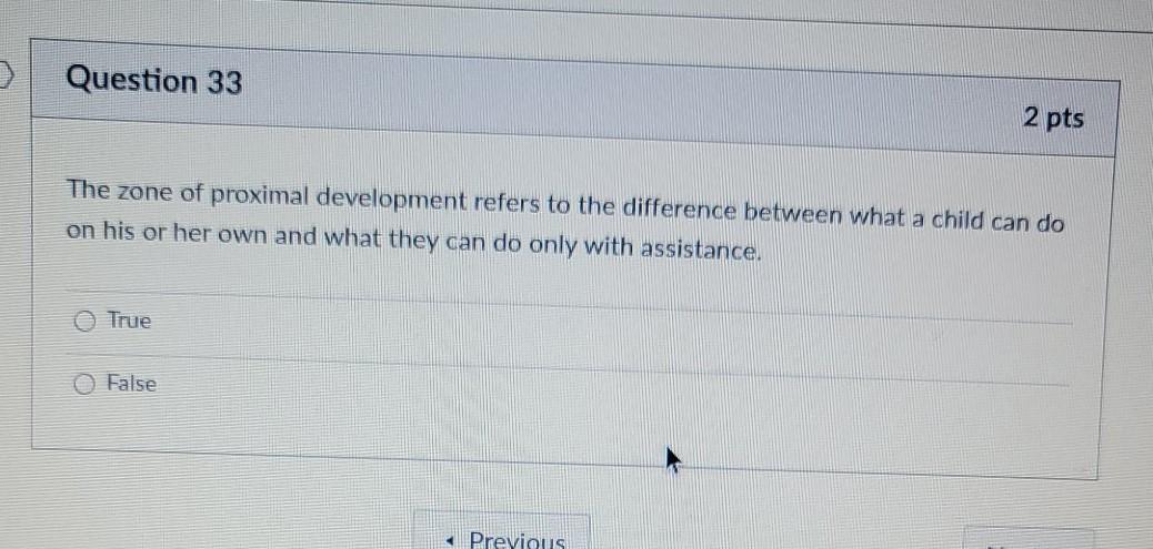 The zone of proximal online development refers to quizlet