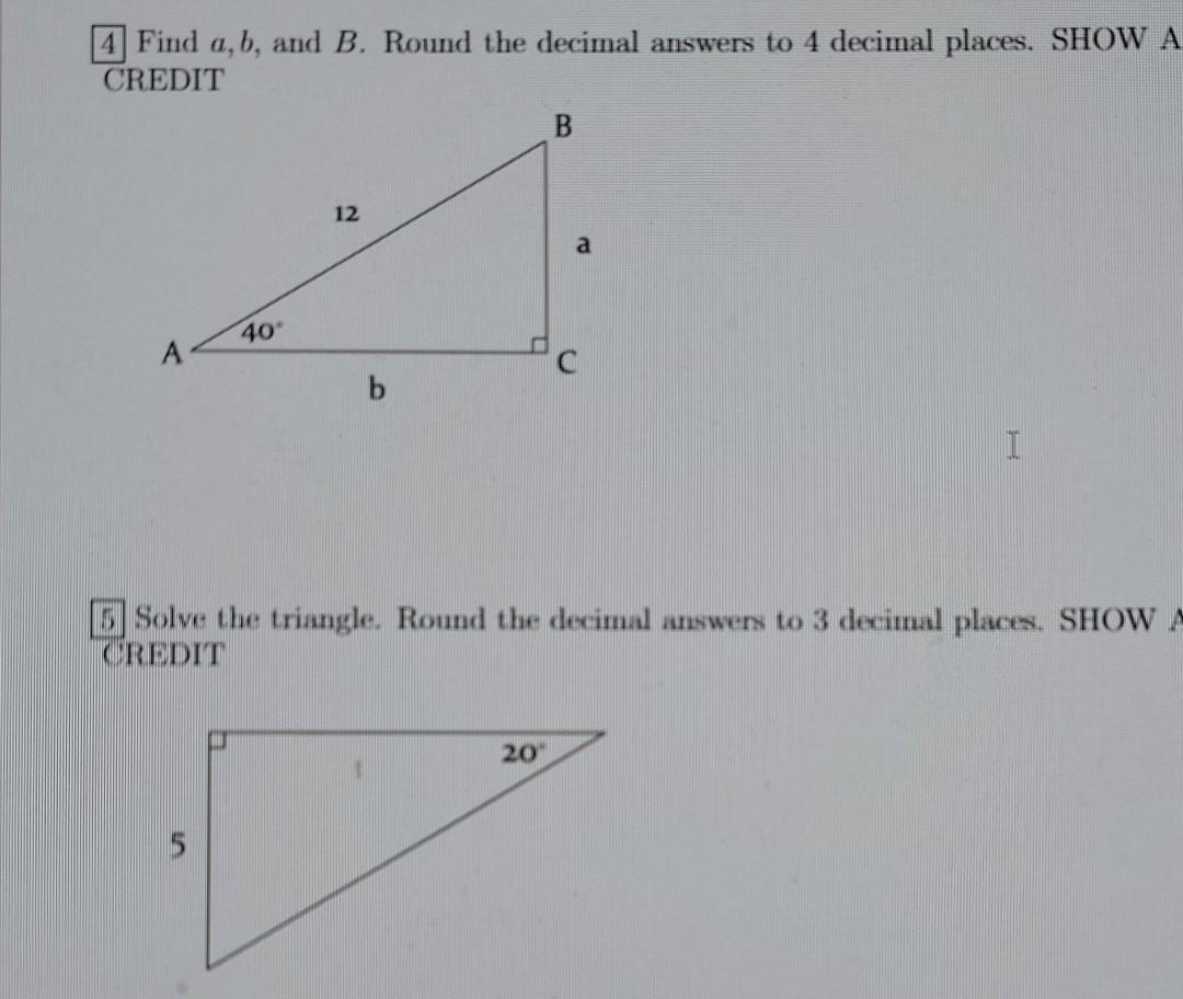 Solved 4 Find A, B, And B. Round The Decimal Answers To 4 | Chegg.com