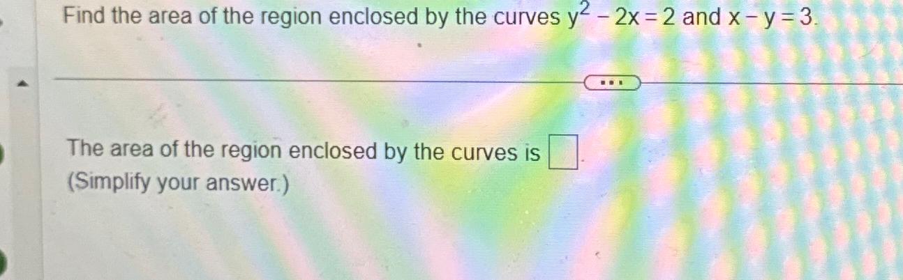 Solved Find the area of the region enclosed by the curves | Chegg.com