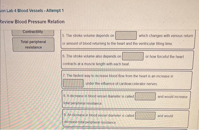 Solved Blood Pressure Relation 4. Atrial contraction becomes | Chegg.com