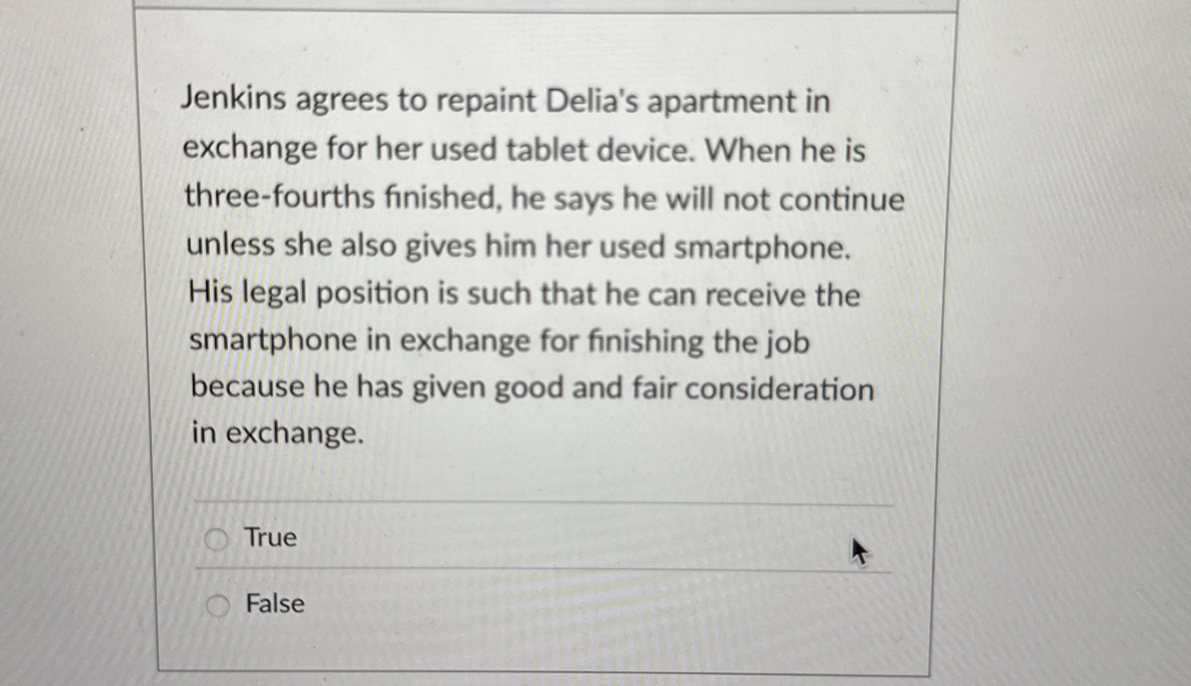 Solved Jenkins agrees to repaint Delia's apartment in