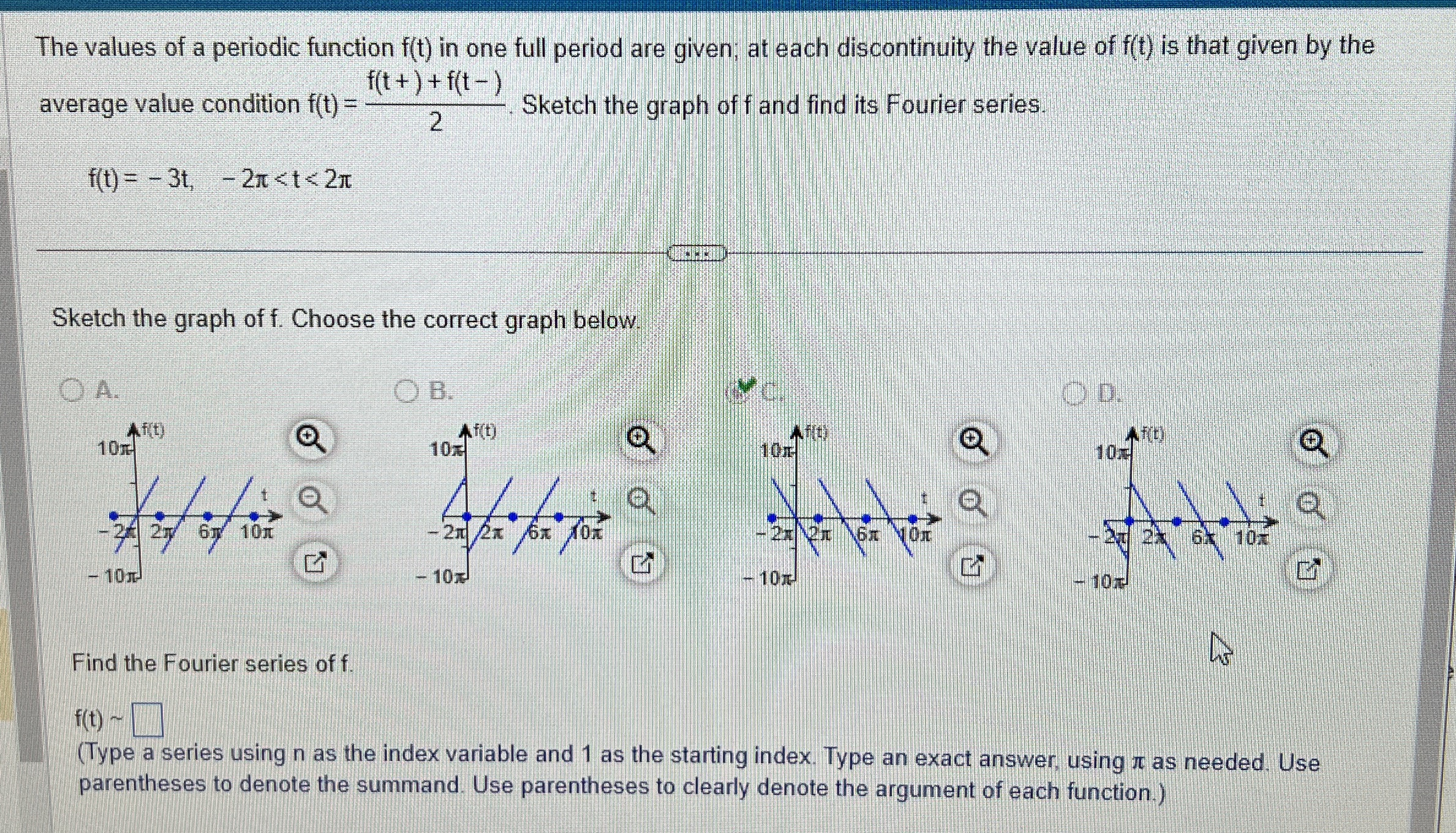 Solved The values of a periodic function f(t) ﻿in one full | Chegg.com