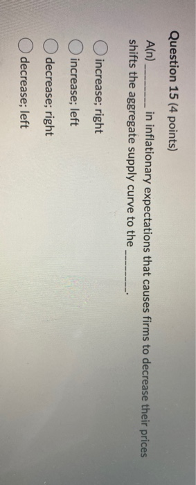 Solved Question 14 (4 points) Refer to the information | Chegg.com