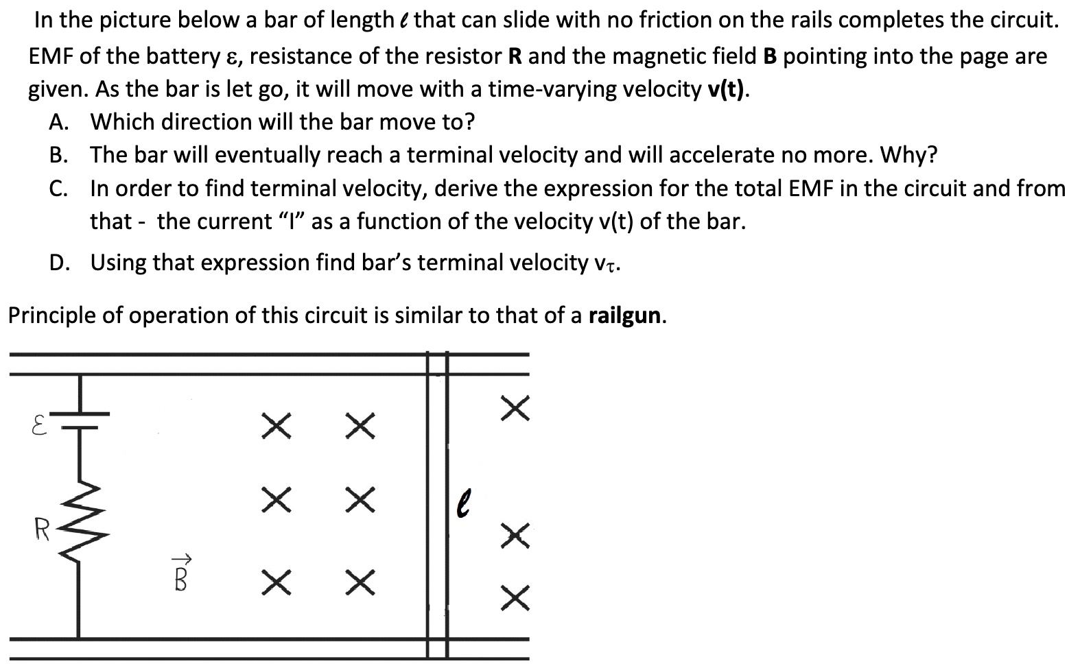 Solved In the picture below a bar of length l ﻿that can | Chegg.com