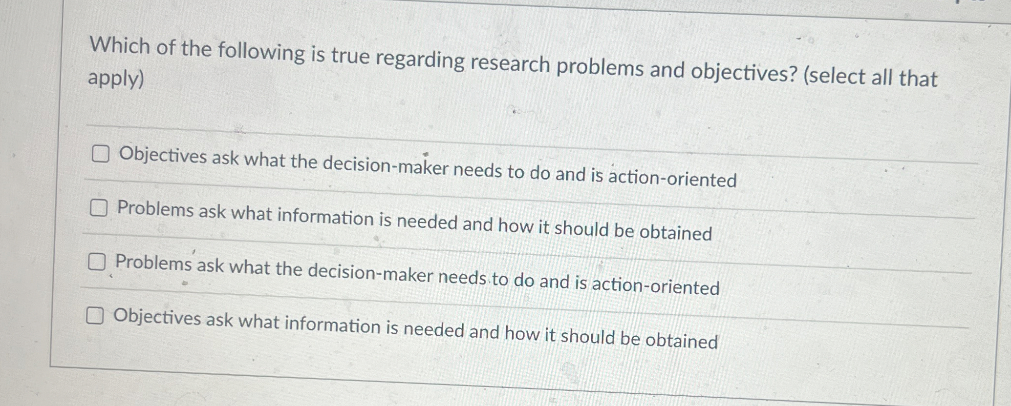 Solved Which of the following is true regarding research | Chegg.com