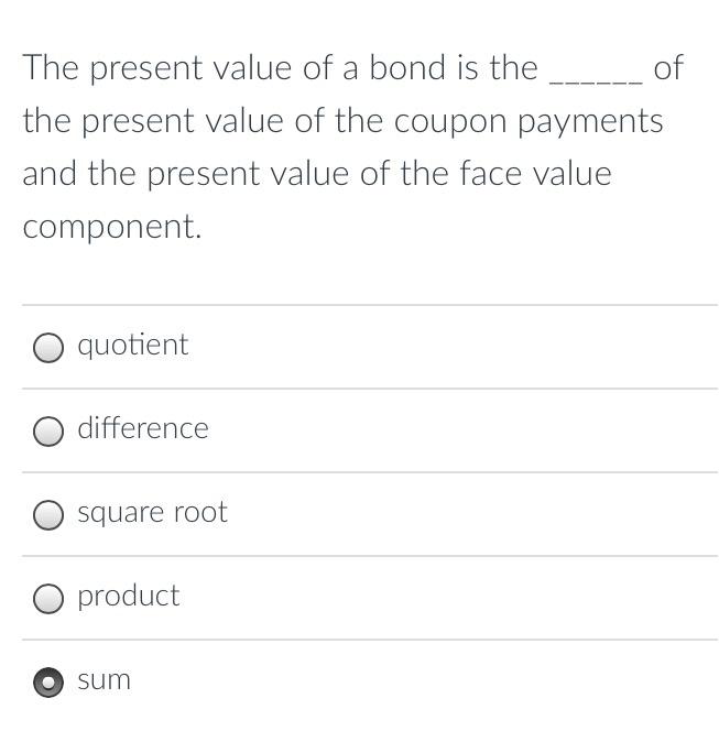 how is the present value of a bond typically calculated