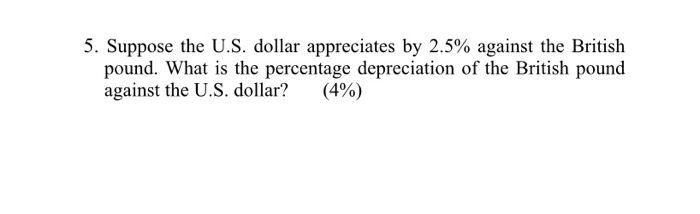 Solved 5. Suppose The U.S. Dollar Appreciates By 2.5% | Chegg.com