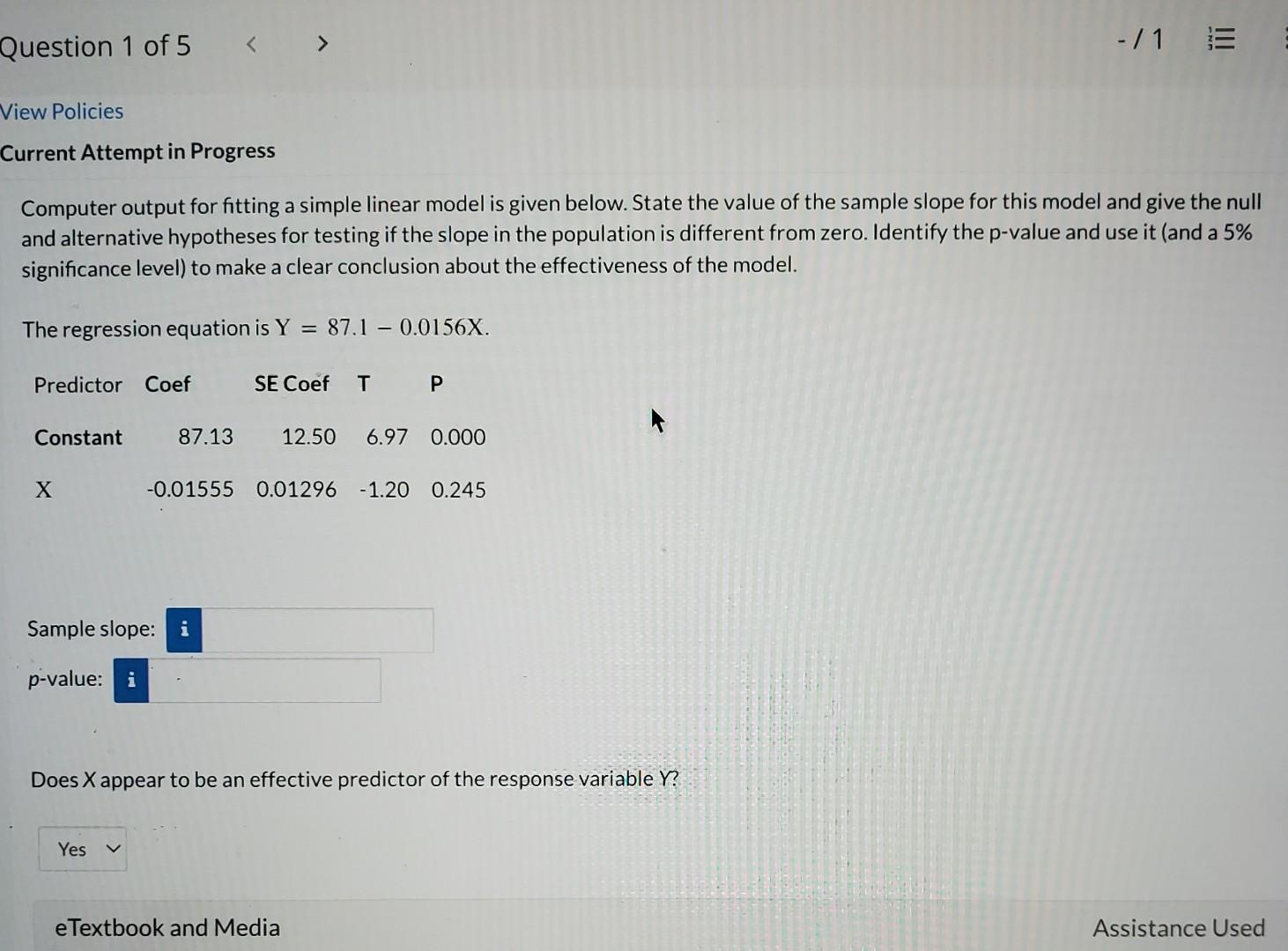 Solved Computer output for fitting a simple linear model is | Chegg.com