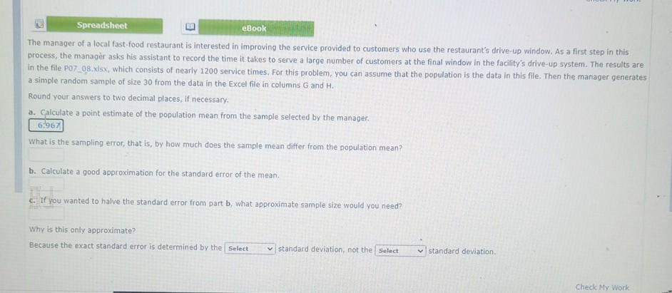 Solved The manager of a local fast-food restaurant is | Chegg.com