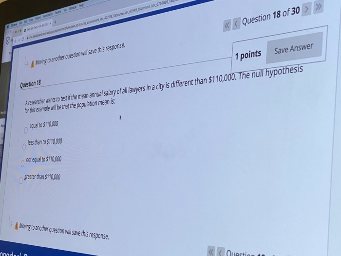 Solved Question 18 of 30 > >> 1 points Save Answer Moving to | Chegg.com