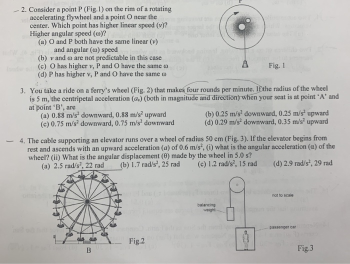 Solved 2. Consider a point P (Fig.1) on the rim of a | Chegg.com
