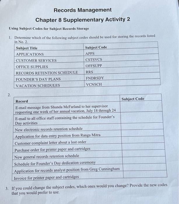 Solved Chapter 8 Supplementary Activity 2 Using Subject