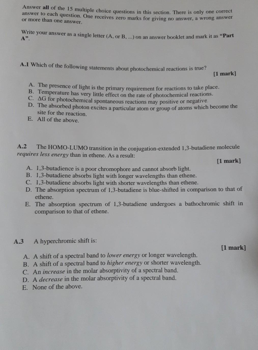 Solved Answer all of the 15 multiple choice questions in | Chegg.com