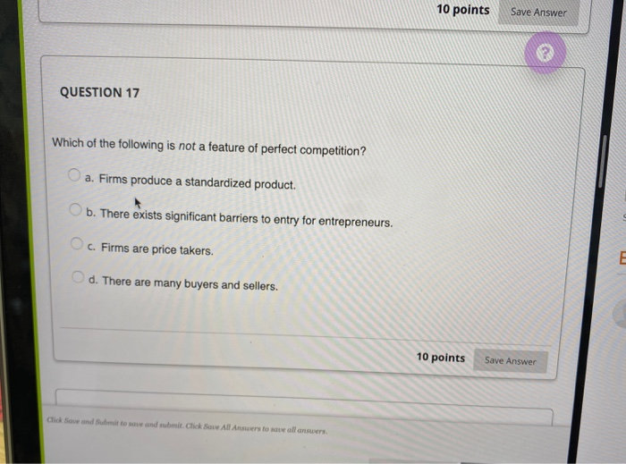 Solved 10 Points Save Answer Question 17 Which Of The 1616