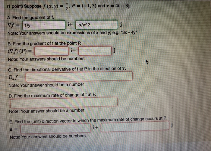 Solved 1 Point Suppose F X Y P 1 3 And V Chegg Com