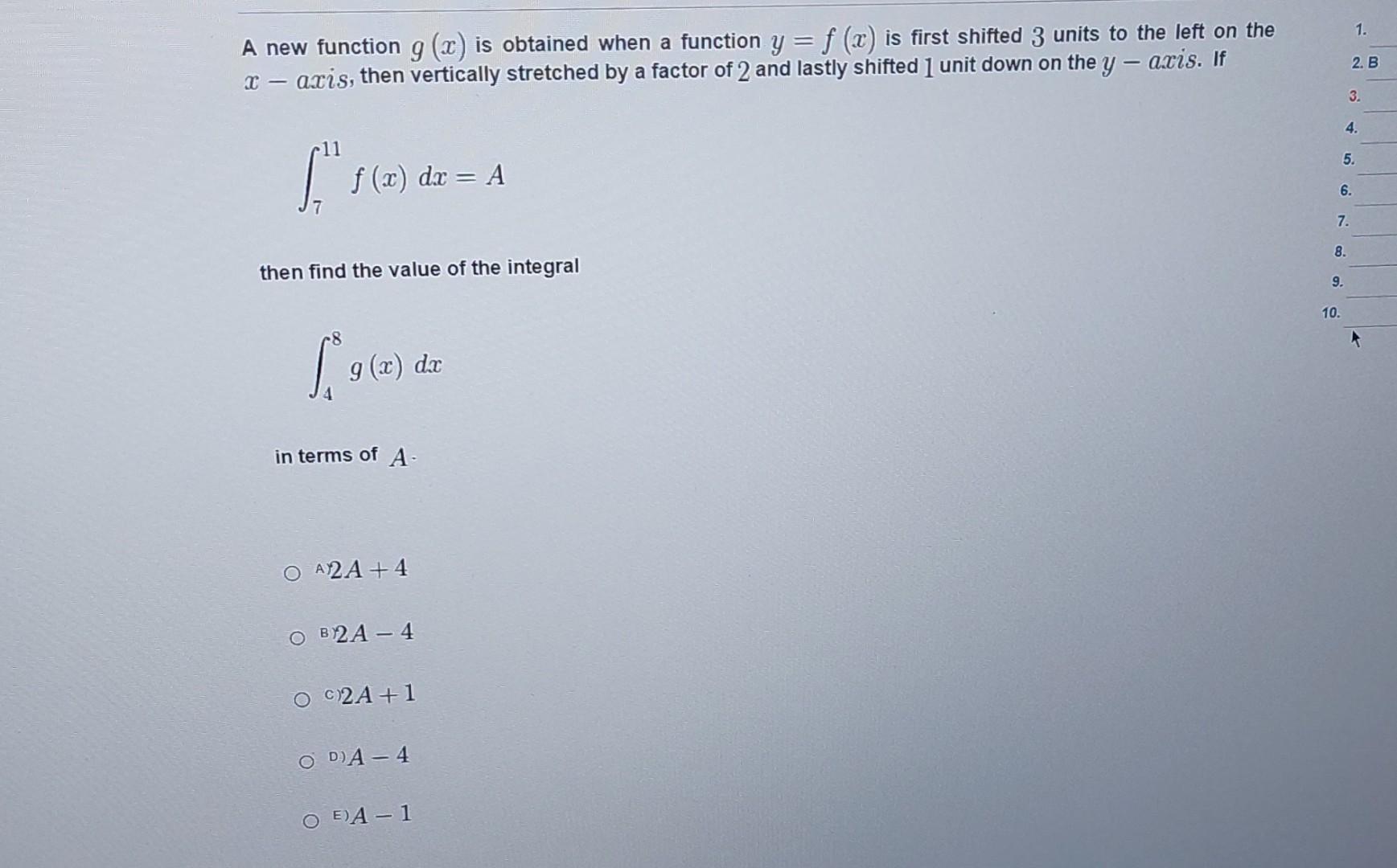 Solved A new function g(x) is obtained when a function | Chegg.com