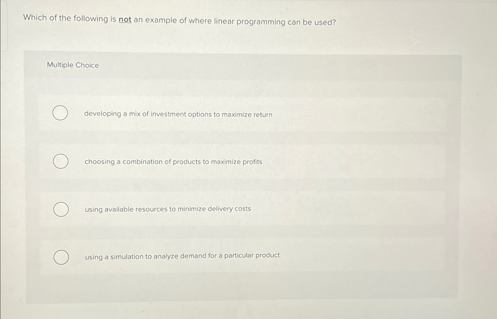 Solved Which of the following is not an example of where | Chegg.com