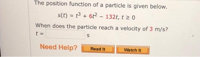 Solved The position function of a particle is given below. | Chegg.com