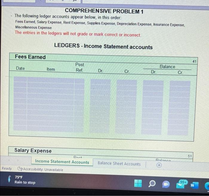 Comprehensive Problem 1 Part 7: The following is a | Chegg.com