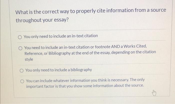 how to properly cite a source in an essay