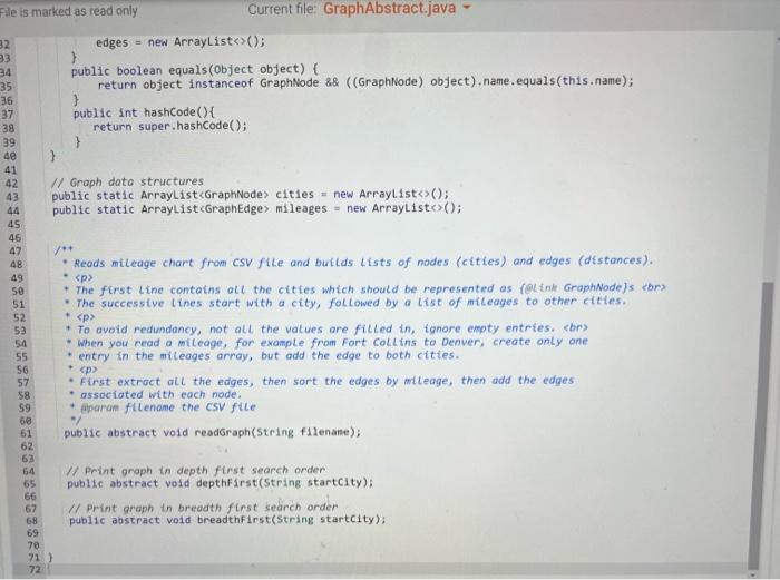 Solved i need JAVA help with read graph, breadth first | Chegg.com