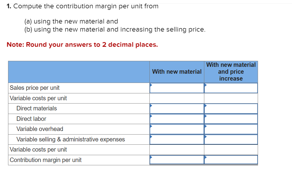 Solved Compute the contribution margin per unit from(a) | Chegg.com