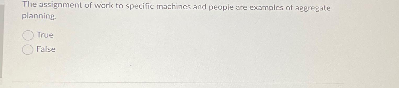 the assignment of work to specific machines