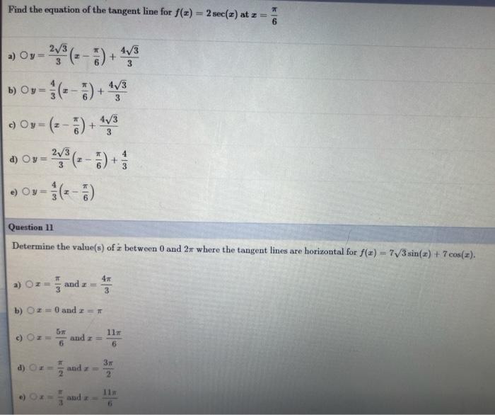 Solved Find The Equation Of The Tangent Line For F X 2 Chegg Com