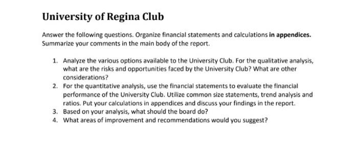 university of regina club case study pdf