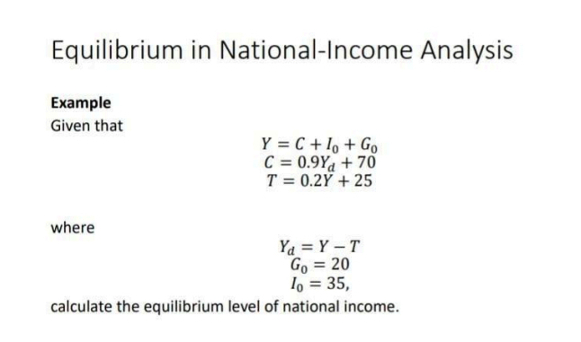 Solved Equilibrium in National-Income AnalysisExampleGiven | Chegg.com