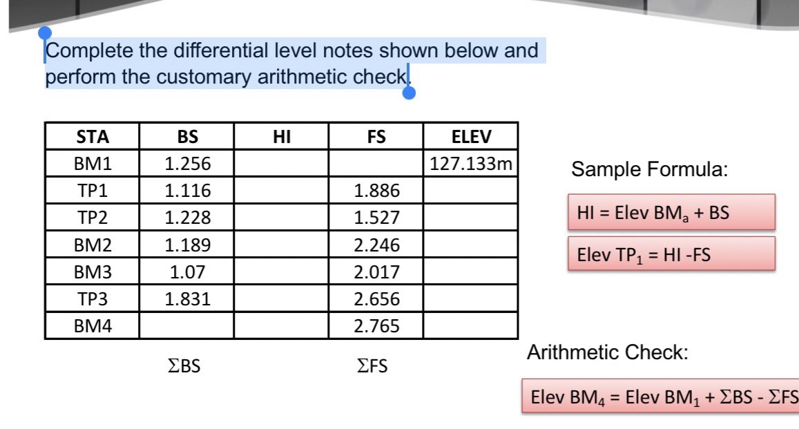 Solved \taComplete the differential level notes shown below | Chegg.com