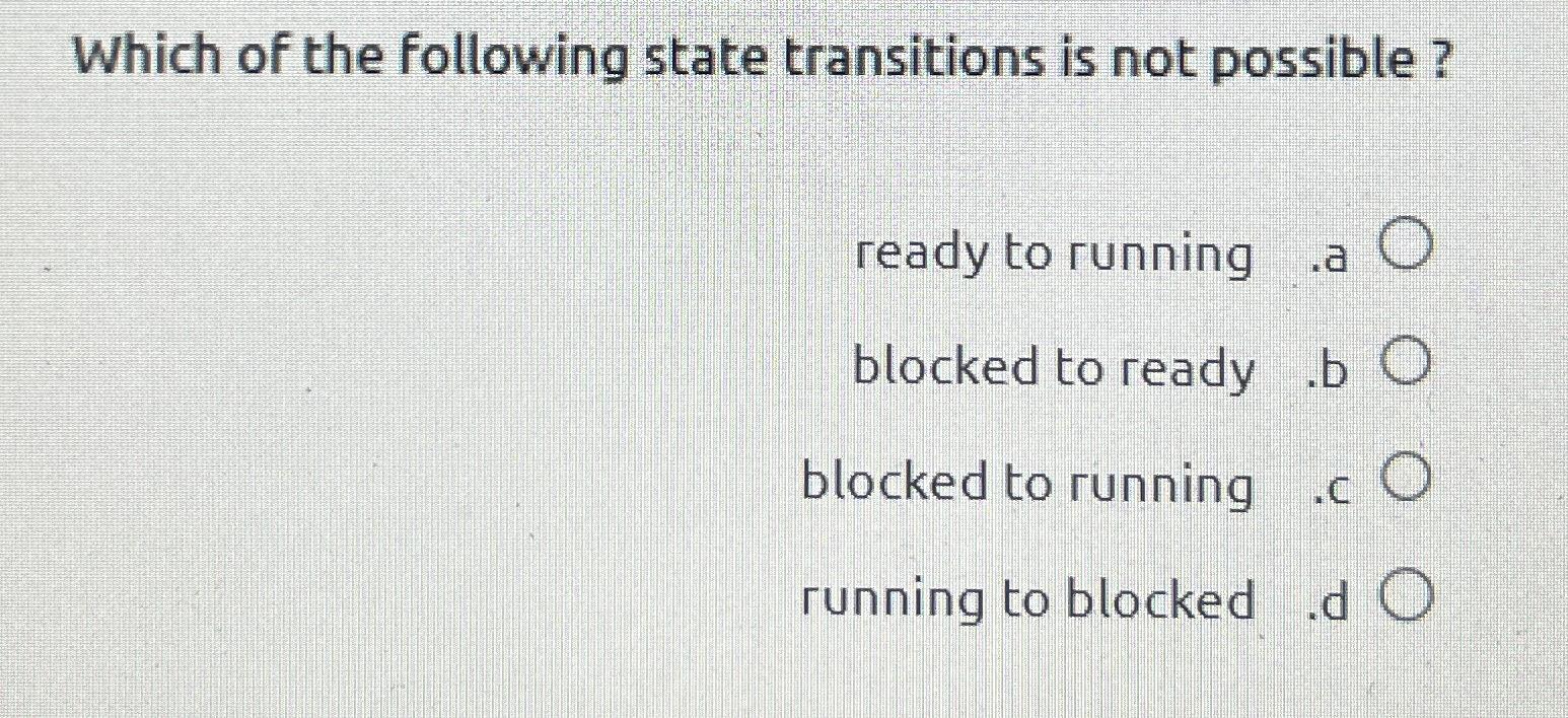 Solved Which of the following state transitions is not | Chegg.com