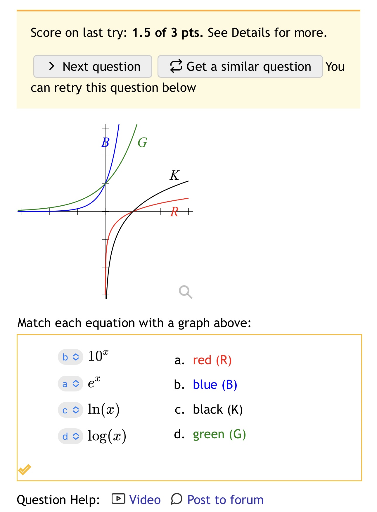 Solved Score on ﻿last try: 1.5 of 3 pts. ﻿See Details for | Chegg.com